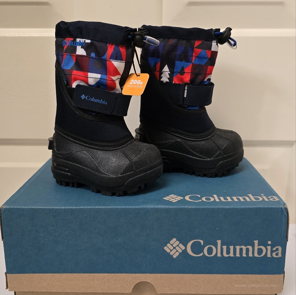 Columbia 4T Powderbug plus II print boots 200g insulation-NIB